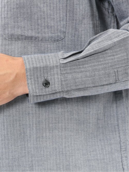 綿100% ヘリンボン ボタンダウン長袖シャツ