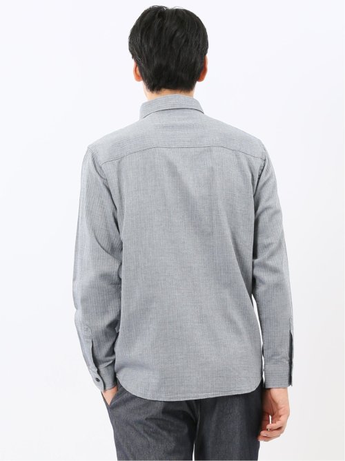 綿100% ヘリンボン ボタンダウン長袖シャツ