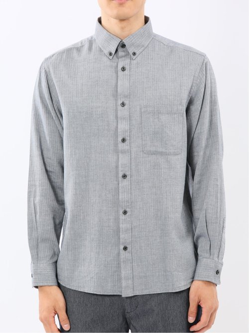 綿100% ヘリンボン ボタンダウン長袖シャツ