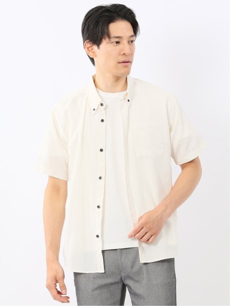 吸水速乾 パナマ ボタンダウン半袖シャツ