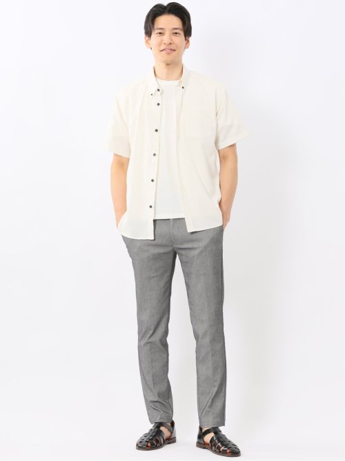 吸水速乾 パナマ ボタンダウン半袖シャツ