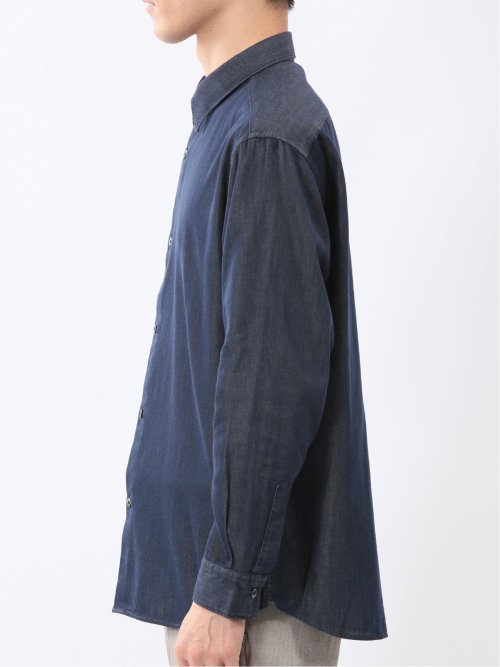 コットンシャンブレー レギュラーカラー長袖シャツ