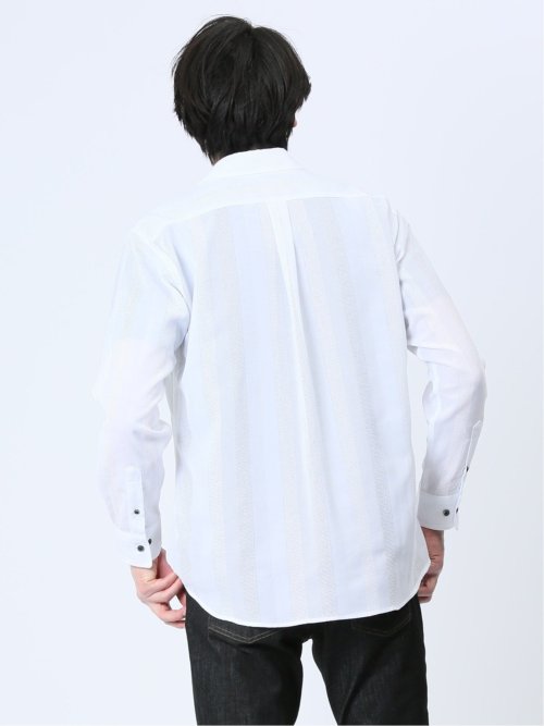 透かしドビー レギュラーカラー長袖シャツ