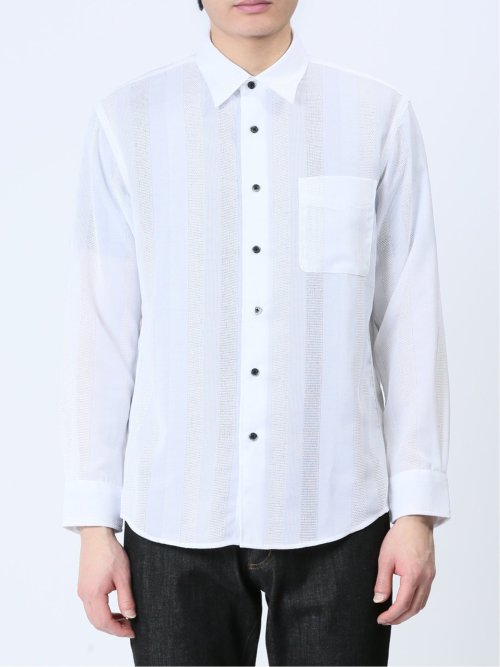 透かしドビー レギュラーカラー長袖シャツ
