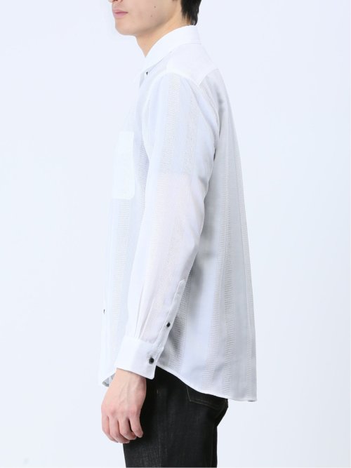 透かしドビー レギュラーカラー長袖シャツ