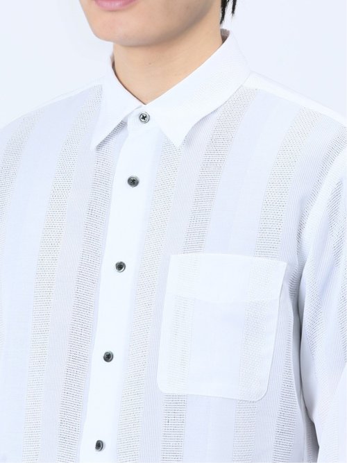 透かしドビー レギュラーカラー長袖シャツ