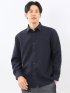 綿混 起毛ワッフル レギュラーカラー長袖シャツ