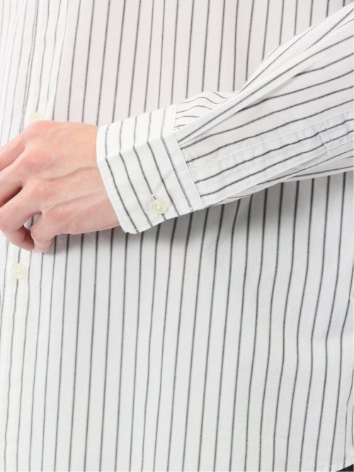 コットンタイプライター バンドカラー長袖シャツ