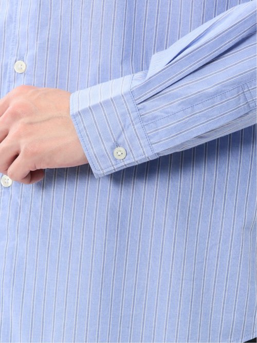 コットンタイプライター バンドカラー長袖シャツ