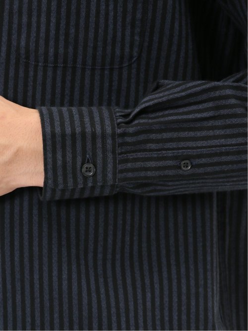 綿100% アムンゼンストライプ ボタンダウン長袖シャツ