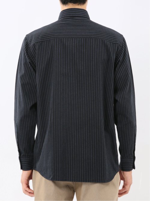 綿100% アムンゼンストライプ ボタンダウン長袖シャツ