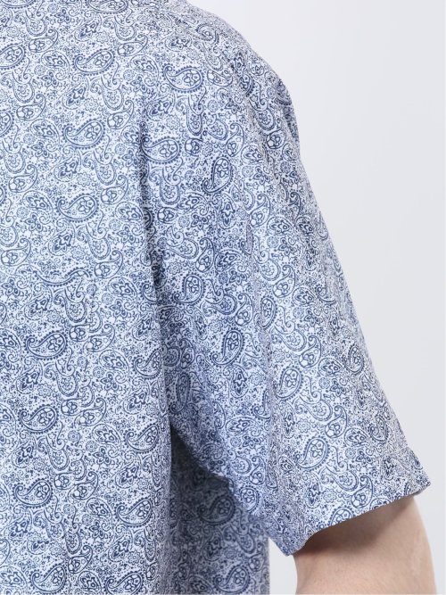 ペイズリープリント レギュラーカラー半袖シャツ