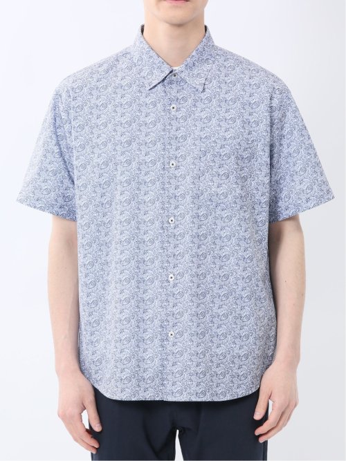 ペイズリープリント レギュラーカラー半袖シャツ