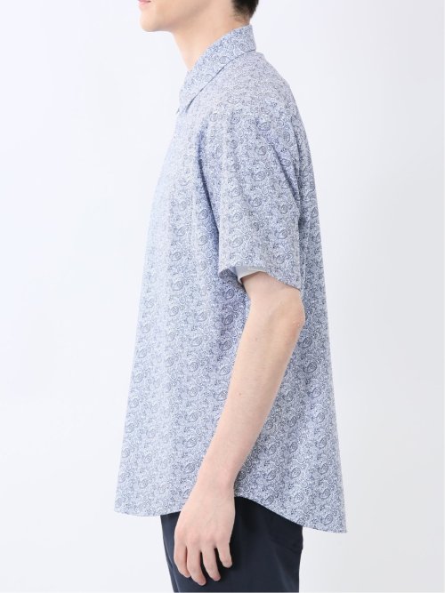ペイズリープリント レギュラーカラー半袖シャツ