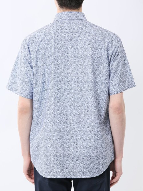 ペイズリープリント レギュラーカラー半袖シャツ