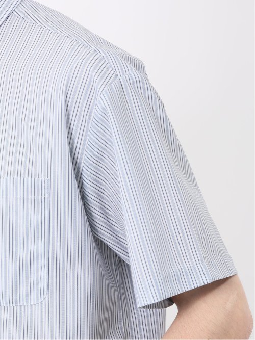 ストライププリント ボタンダウン半袖シャツ