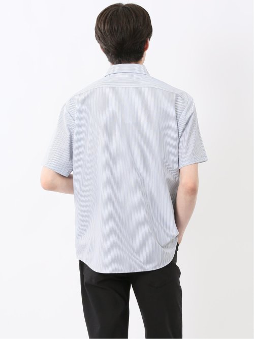 ストライププリント ボタンダウン半袖シャツ