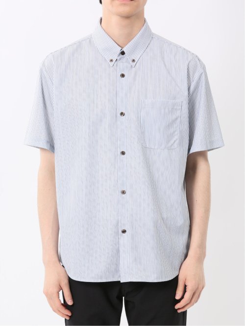 ストライププリント ボタンダウン半袖シャツ