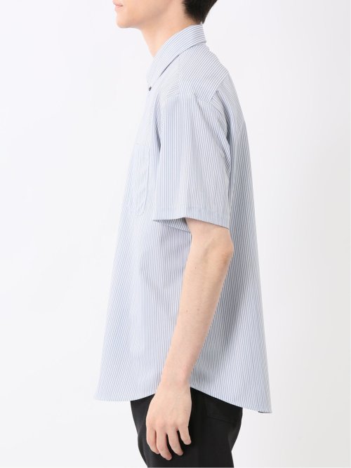 ストライププリント ボタンダウン半袖シャツ