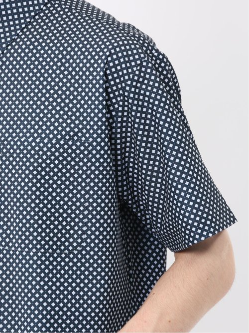 小紋プリント ボタンダウン半袖シャツ