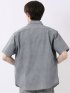 小紋 サッカー レギュラーカラー 半袖 シャツ
