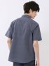 小紋 サッカー レギュラーカラー 半袖 シャツ