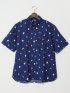 【大きいサイズ】ポロ/POLO リップルプリント ボタンダウン半袖シャツ