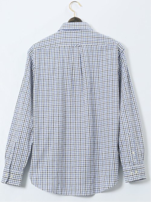 【大きいサイズ】ポロ・ビーシーエス/POLO BCS 綿麻チェック ボタンダウン長袖シャツ