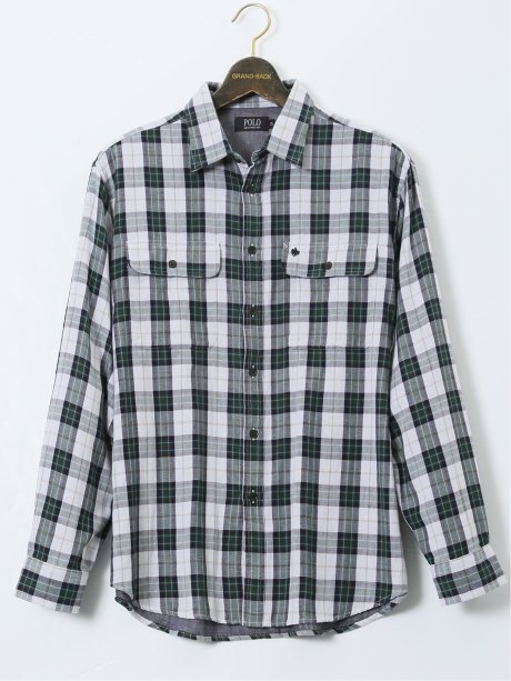 【大きいサイズ】ポロ・ビーシーエス/POLO BCS ダブルガーゼチェック ボタンダウン長袖シャツ