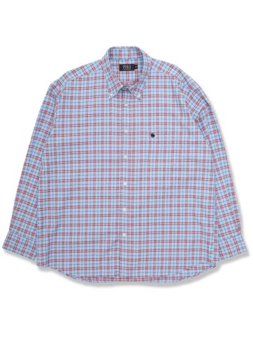 【大きいサイズ】ポロ/POLO ツイルチェック ボタンダウン長袖シャツ
