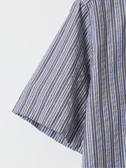 【大きいサイズ】ポロ・ビーシーエス/POLO BCS シアサッカー ストライプ ボタンダウン 半袖 シャツ