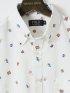 【大きいサイズ】ポロ・ビーシーエス/POLO BCS 綿 リップル プリント ボタンダウン 半袖 シャツ