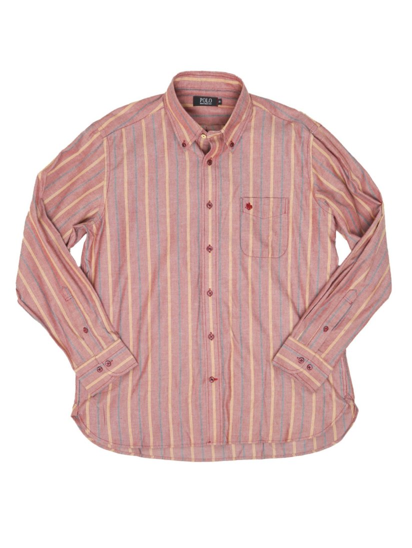 大きいサイズ ポロ Polo ツイルストライプ ボタンダウン長袖シャツ Gb 2l 14ワイン トップス Taka Q Online Shop タカキューオンラインショップ 公式通販