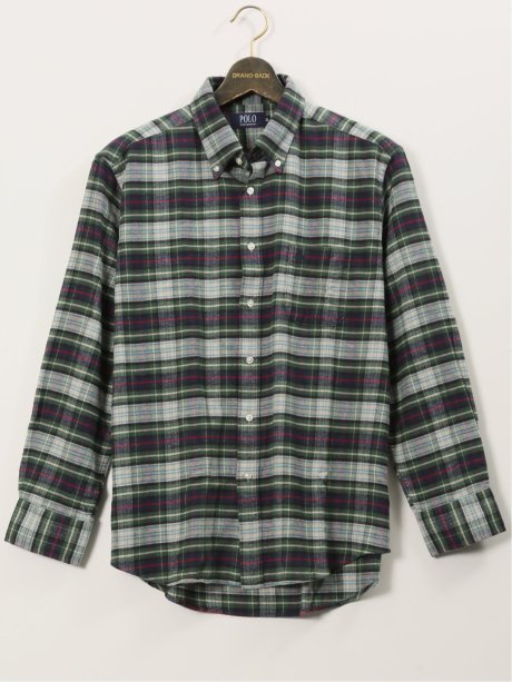 【大きいサイズ】ポロ・ビーシーエス/POLO BCS 綿ビエラ 起毛チェック ボタンダウン長袖シャツ