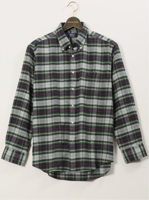 【大きいサイズ】ポロ・ビーシーエス/POLO BCS 綿ビエラ 起毛チェック ボタンダウン長袖シャツ