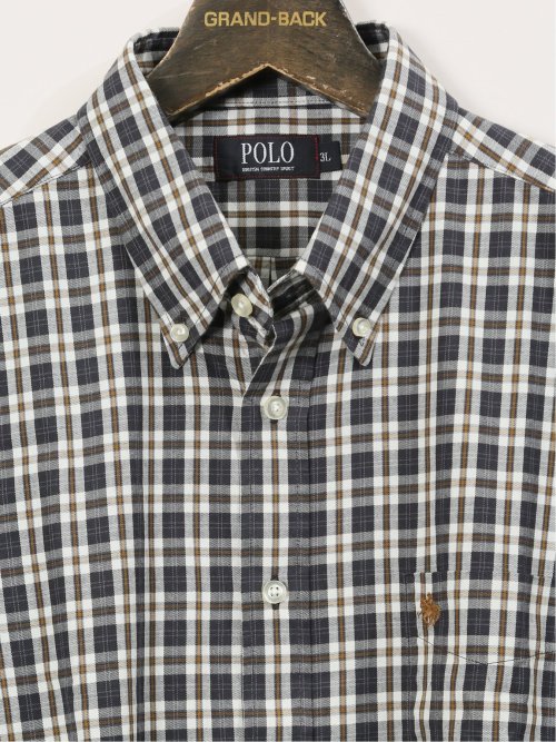 【大きいサイズ】ポロ・ビーシーエス/POLO BCS 綿ビエラ 起毛チェック ボタンダウン長袖シャツ