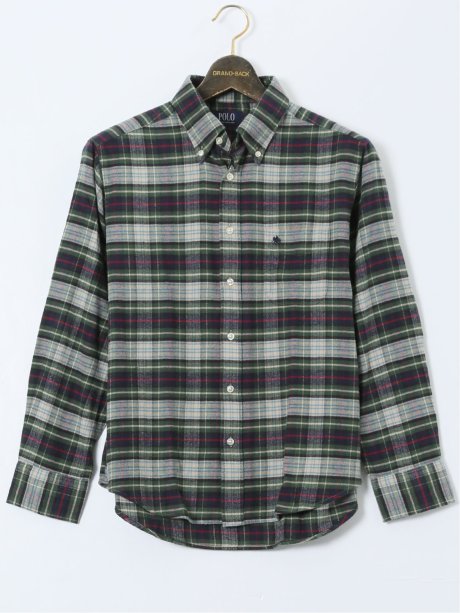 【大きいサイズ】ポロ・ビーシーエス/POLO BCS 綿ツイル 起毛チェック ボタンダウン長袖シャツ