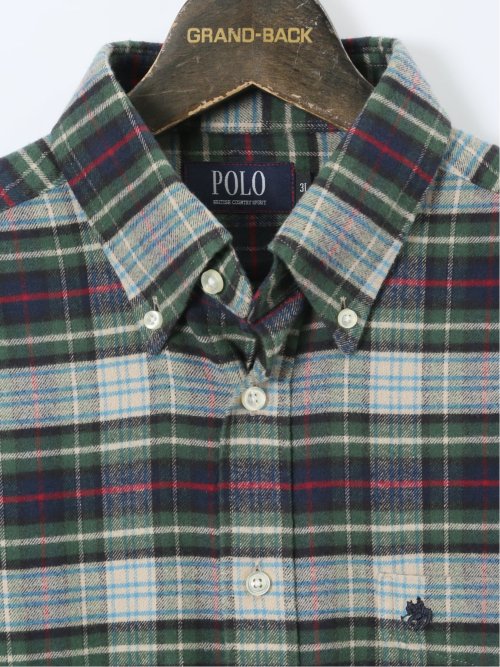 【大きいサイズ】ポロ・ビーシーエス/POLO BCS 綿ツイル 起毛チェック ボタンダウン長袖シャツ