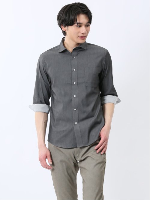 ストレッチ ソラーロ ワイドカラー7分袖シャツ