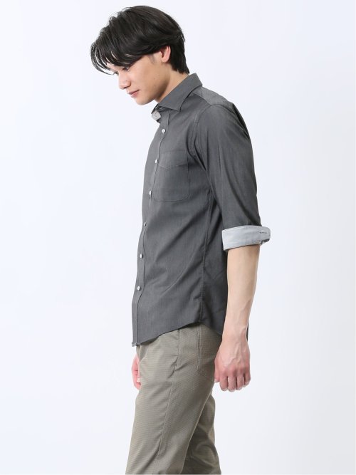 ストレッチ ソラーロ ワイドカラー7分袖シャツ