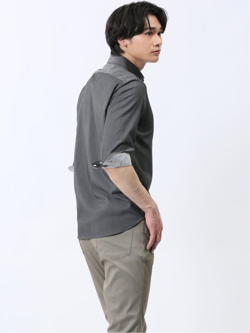 ストレッチ ソラーロ ワイドカラー7分袖シャツ