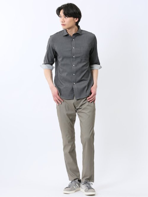 ストレッチ ソラーロ ワイドカラー7分袖シャツ