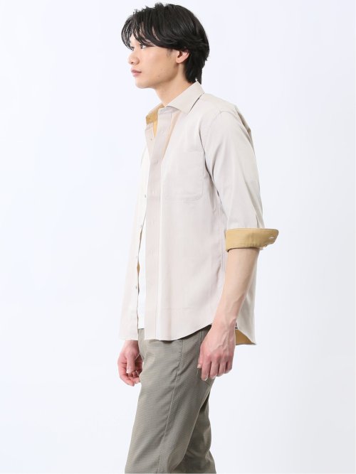 ストレッチ ソラーロ ワイドカラー7分袖シャツ