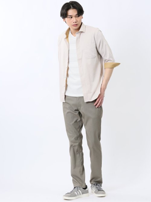 ストレッチ ソラーロ ワイドカラー7分袖シャツ