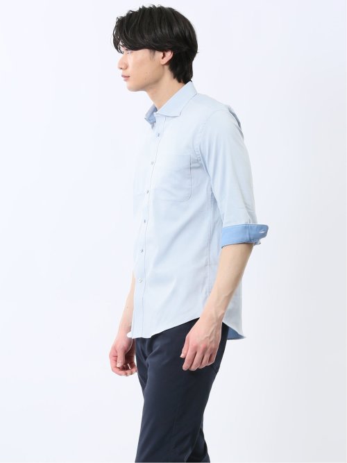 ストレッチ ソラーロ ワイドカラー7分袖シャツ