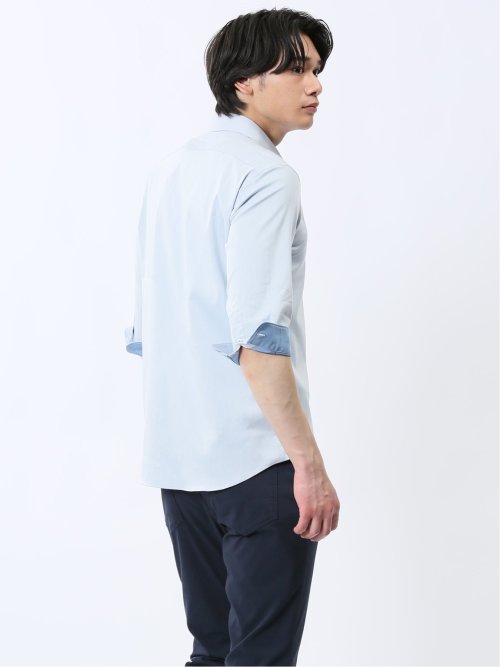 ストレッチ ソラーロ ワイドカラー7分袖シャツ