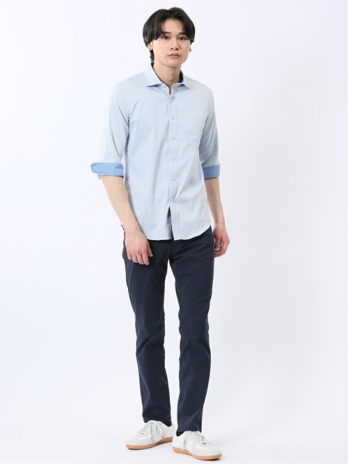 ストレッチ ソラーロ ワイドカラー7分袖シャツ