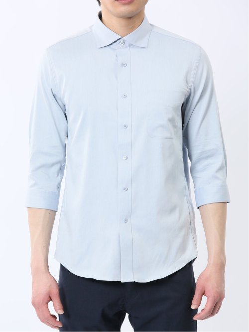 ストレッチ ソラーロ ワイドカラー7分袖シャツ