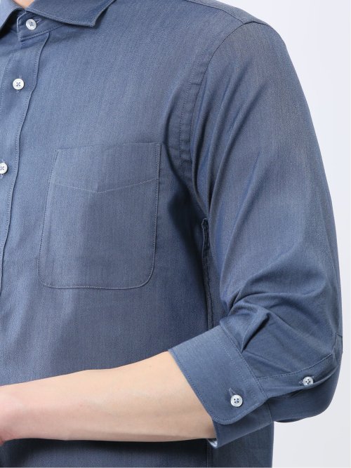 ストレッチ ソラーロ ワイドカラー7分袖シャツ