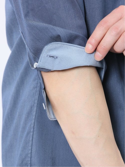 ストレッチ ソラーロ ワイドカラー7分袖シャツ